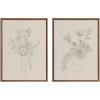 imageKate and Laurel Sylvie Beaded Floral Study 1 and Floral Study 2 Vintage Framed Canvas Wall Art Set by Kate Aurelia Holloway 2 Piece Set 18x24 Gold Botanical Bouquet Sketch Art for Wall