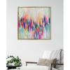 imageKate and Laurel Sylvie Brushstroke 154 Framed Canvas Wall Art by EttaVee 22x22 White Modern Abstract Colorful Fun Art for WallGold