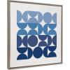 imageKate and Laurel Sylvie Circles and Curves Ocean Beach Blues Framed Canvas Wall Art by The Creative Bunch Studio 30x30 Gray Oversized Ocean Waves Wall Decor30x30