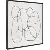 imageKate and Laurel Sylvie Dancing Circles Black and Soft White Framed Canvas Wall Art by Teju Reval of SnazzyHues 30x30 Black Neutral Abstract Art Wall DcorBlack