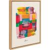 imageKate and Laurel Sylvie Embrace The Excess Framed Canvas Wall Art by Amber Vittoria 18x24 Natural Modern Abstract Colorful Geometric Art for Wall DecorNatural