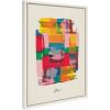 imageKate and Laurel Sylvie Embrace The Excess Framed Canvas Wall Art by Amber Vittoria 18x24 Natural Modern Abstract Colorful Geometric Art for Wall DecorWhite