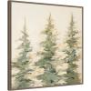 imageKate and Laurel Sylvie Evergreen Trees Abstract Framed Canvas Wall Art by The Creative Bunch Studio 30 x 30 Natural Rustic Farmhouse Landscapes Nature Art for Wall Decor Living Room BedroomBrown
