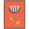 imageKate and Laurel Sylvie Flower in Orange Framed Canvas Wall Art by Apricot and Birch 18x24 Gold MidCentury Modern Floral Art for Wall