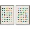 imageKate and Laurel Sylvie Meditation 1 and 2 Framed Canvas Wall Art Set by Kelly Knaga 2 Piece Set 28x38 Natural Modern Abstract Colorful Polka Dot Art Set for WallGrey