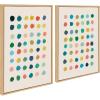 imageKate and Laurel Sylvie Meditation 1 and 2 Framed Canvas Wall Art Set by Kelly Knaga 2 Piece Set 28x38 Natural Modern Abstract Colorful Polka Dot Art Set for WallNatural