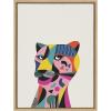 imageKate and Laurel Sylvie Mid Century Modern Tiger Framed Canvas Wall Art by Rachel Lee 18x24 Natural