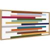 imageKate and Laurel Sylvie Modern Color Block Stacks Framed Canvas Wall Art by The Creative Bunch Studio 18x40 Natural Colorful Retro Modern Abstract Art Wall Dcor