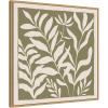imageKate and Laurel Sylvie Modern Minimalist Botanical Green and Neutral Linen Framed Canvas Wall Art by The Creative Bunch Studio 30 x 30 Grey Modern Abstract Nature Art for Wall Decor Living RoomNatural