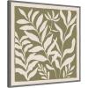 imageKate and Laurel Sylvie Modern Minimalist Botanical Green and Neutral Linen Framed Canvas Wall Art by The Creative Bunch Studio 30 x 30 Grey Modern Abstract Nature Art for Wall Decor Living RoomGray