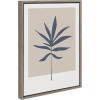 imageKate and Laurel Sylvie Muted Tan and Blue Colorblock Botanical Leaf Framed Canvas Wall Art by The Creative Bunch Studio 23x33 White Simple Modern Botanical Wall Decor ArtGray