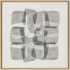 imageKate and Laurel Sylvie Neutral Mod Abstraction Black and White Framed Linen Textured Canvas Wall Art by Amy Lighthall 30x30 Natural Decorative Modern Art Print for Wall