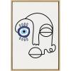 imageKate and Laurel Sylvie No Evil Allowed Framed Canvas Wall Art by Shatha Al Dafai 23x33 Natural Decorative Abstract Line Drawing Art for Wall