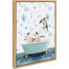 imageKate and Laurel Sylvie Penguins In Under the Sea Bath Framed Canvas Wall Art by Amy Peterson Art Studio 18x24 White Coastal Bathroom Art Wall DcorNatural