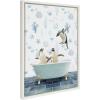 imageKate and Laurel Sylvie Penguins In Under the Sea Bath Framed Canvas Wall Art by Amy Peterson Art Studio 18x24 White Coastal Bathroom Art Wall DcorWhite
