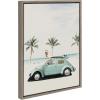 imageKate and Laurel Sylvie Summer Adventures Framed Canvas Wall Art by July Art Prints 18x24 Natural Zoo Animal Beach Car Wall DecorGray