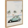 imageKate and Laurel Sylvie Summer Adventures Framed Canvas Wall Art by July Art Prints 18x24 Natural Zoo Animal Beach Car Wall DecorNatural