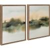 imageKate and Laurel Sylvie Tranquil Meadows I and II Framed Canvas Wall Art Set by Amy Lighthall 2 Piece Set 18x24 Gold Soft Abstract Watercolor Nature Landscape Art for Wall Home DecorGold