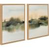 imageKate and Laurel Sylvie Tranquil Meadows I and II Framed Canvas Wall Art Set by Amy Lighthall 2 Piece Set 18x24 Gold Soft Abstract Watercolor Nature Landscape Art for Wall Home DecorNatural