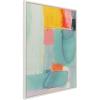 imageKate and Laurel Sylvie United Colors II Framed Canvas Wall Art by Amy Lighthall 28x38 Natural Modern Soft Watercolor Abstract Art for Wall Home DecorWhite