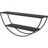 imageKate and Laurel Tancill Modern Wall Shelf 26 x 11 Black Chic TwoTier HalfCircle Shelf for WallBlack
