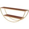 imageKate and Laurel Tancill Modern Wall Shelf 26 x 11 Black Chic TwoTier HalfCircle Shelf for WallWalnut BrownGold
