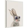 imageKate and Laurel The Bunny in Star Shaped Glasses Framed Canvas Wall Art by July Art Prints 18 x 24 Sylvie Beaded White Whimsical Animals Humor Art for Wall Decor Living Room