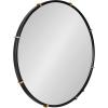 imageKate and Laurel Venturi Modern Round Metal Wall Mirror 27 Inch Diameter Black and Gold Minimal Circle Bathroom Mirror with Gold Accenting for Use as Entryway or Living Room Decor