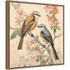 imageKate and Laurel Vintage Style Birds and Botanicals Framed Canvas Wall Art by The Creative Bunch Studio 22 x 22 Sylvie Beaded White Traditional Animals Nature Flowers Art for Wall Decor LivingBeaded Gold