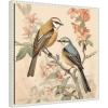 imageKate and Laurel Vintage Style Birds and Botanicals Framed Canvas Wall Art by The Creative Bunch Studio 22 x 22 Sylvie Beaded White Traditional Animals Nature Flowers Art for Wall Decor LivingBeaded White