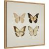 imageKate and Laurel Vintage Style Butterflies in Neutral Tones Framed Canvas Wall Art by The Creative Bunch Studio 22 x 22 Sylvie Natural Traditional Animals Nature Art for Wall Decor Living Room