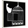 imageKate and Laurel Vivere 2 To be Free Bird Linocut Framed Canvas Wall Art by Guilana Lazzerini 22 x 22 Sylvie Beaded White Black ampamp White Abstract Animals Art for Wall Decor Living Room Bedroom