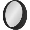 imageKate and Laurel Wheeler Graduated Round Mirror 24 Inch Diameter White Chic Modern Wall Accent with Raised ProfileBlack
