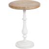 imageKate and Laurel Wixley Round Wood and Metal Side Table 18 x 25 Hazelnut Brown and White Coastal Circle Pedestal End Table with Turned Base for Use as Indoor Plant Stand