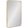 imageKate and Laurel Zayda Radius Rectangle Wall Mirror 30 x 42 Gold Metal Framed Minimalist Rectangular Mirror with Rounded CornersGold