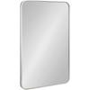 imageKate and Laurel Zayda Radius Rectangle Wall Mirror 30 x 42 Gold Metal Framed Minimalist Rectangular Mirror with Rounded CornersSilver