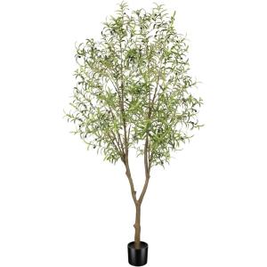 imageFaux Olive Tree 8ft  Olive Trees Artificial Indoor with Realistic Leaves and Olives  Tall Fake Olive Tree with Pot for Indoor Outdoor Office Home Decor8ft