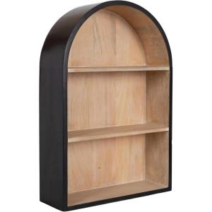 imageKate and Laurel Arcott Modern Arched Wall Shelf 18 x 6 x 26 Black and Light Natural Transitional Arch Wall Shelves for OverTheToilet Storage or Entryway Storage Shelf
