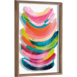 imageKate and Laurel Blake Bright Abstract Framed Printed Glass Wall Art by Jessi Raulet of Ettavee 18x24 Gold Modern Colorful Abstract Art for WallGold