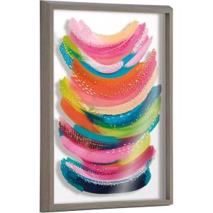 imageKate and Laurel Blake Bright Abstract Framed Printed Glass Wall Art by Jessi Raulet of Ettavee 18x24 Gold Modern Colorful Abstract Art for WallGray