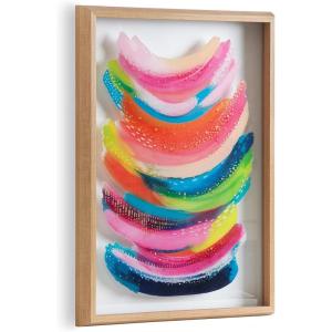 imageKate and Laurel Blake Bright Abstract Framed Printed Glass Wall Art by Jessi Raulet of Ettavee 18x24 Gold Modern Colorful Abstract Art for WallNatural