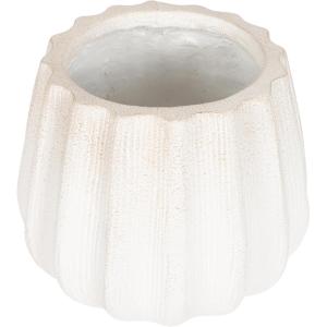 imageKate and Laurel Claudel Modern Round Scalloped Planter Pot 12 x 12 x 12 White Transitional Wavy Planter for Indoor Plants for Living Room or Sunroom Decor
