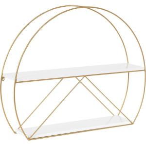 imageKate and Laurel Delmar Modern Wall Shelf 26 x 21 White and Gold Glamorous Geometric Wall DecorWhiteGold
