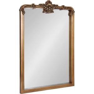imageKate and Laurel Elowyn Traditional Ornate Arched Mirror 25 x 36 Gold Vintage Arch Mirror with Baroque Details for Use as Bathroom Mirror or Fireplace Mantel Mirror