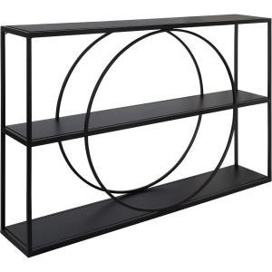 imageKate and Laurel Geometric Pirzada Wall Shelf 36quot x 24quot Black Modern Wall StorageBlack