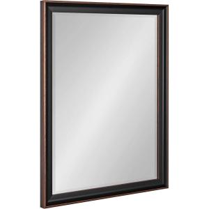 imageKate and Laurel Havana Framed Beveled Wall Mirror 21 x 27 Black Vintage Rectangle Vanity Mirror for Use as Bathroom Mirror for Over Sink or Refined Entryway Mirror