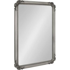 imageKate and Laurel Ivette Traditional Ornate Wall Mirror 25 x 35 Silver Decorative Baroque Style Rectangular Mirror with Metal Frame and Elegant Garland DetailSilver