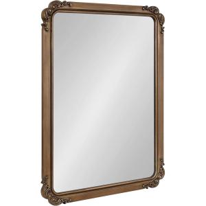 imageKate and Laurel Ivette Traditional Ornate Wall Mirror 25 x 35 Silver Decorative Baroque Style Rectangular Mirror with Metal Frame and Elegant Garland DetailGold