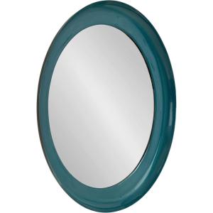 imageKate and Laurel Laranya Modern Round Mirror 22 Inch Diameter Teal and Black Decorative Circle Mirror with Metal Frame and Glossy Hand Applied FinishTealBlack