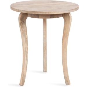 imageKate and Laurel Mariona Traditional Round Mango Wood Entryway Table 26 x 26 x 30 Dark Brown Vintage Circle Bistro Table with Classic Curved Legs for Entry Home DecorNatural